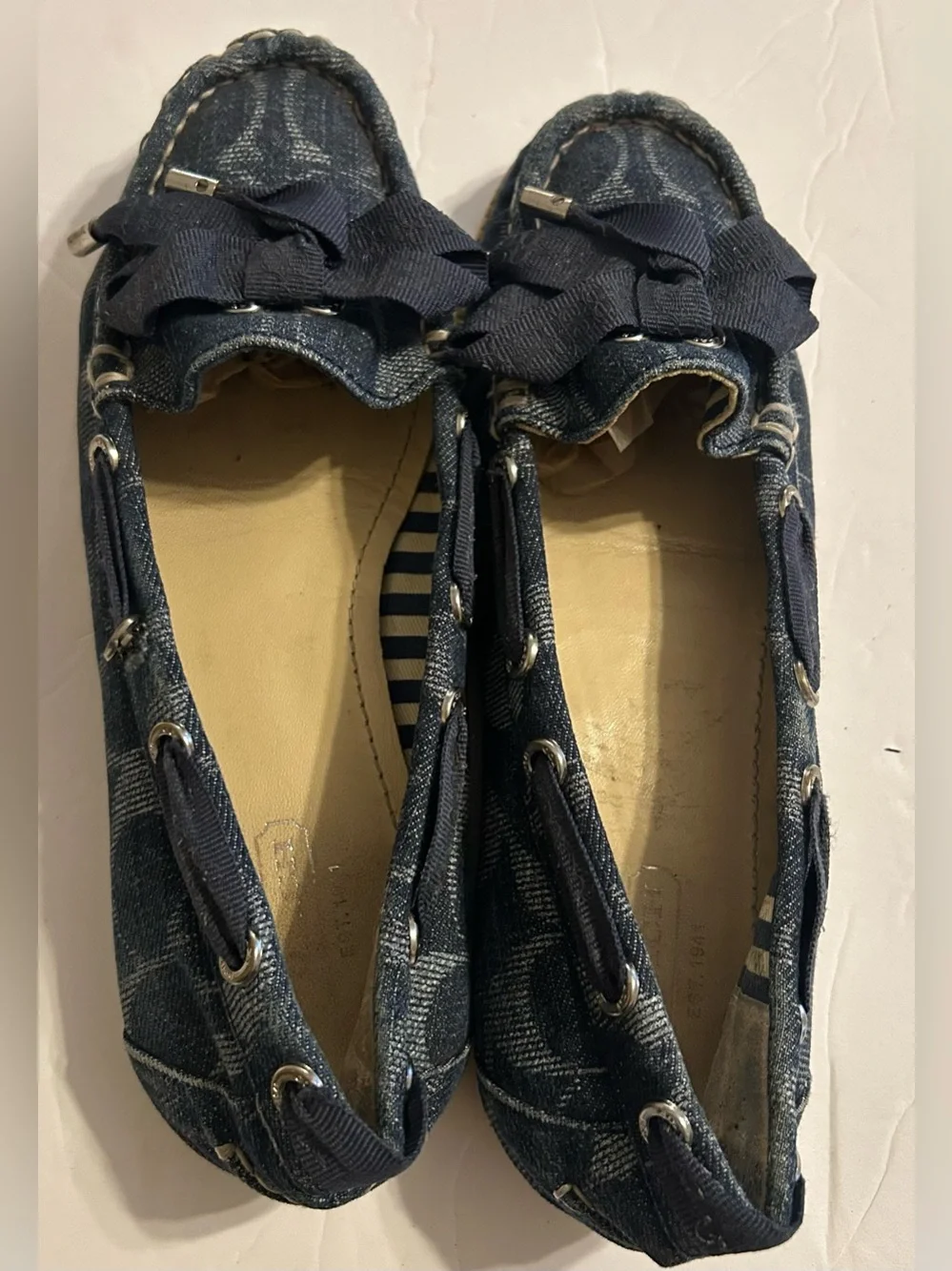 Coach Denim Blue Women’s Bow Moccasin Loafers